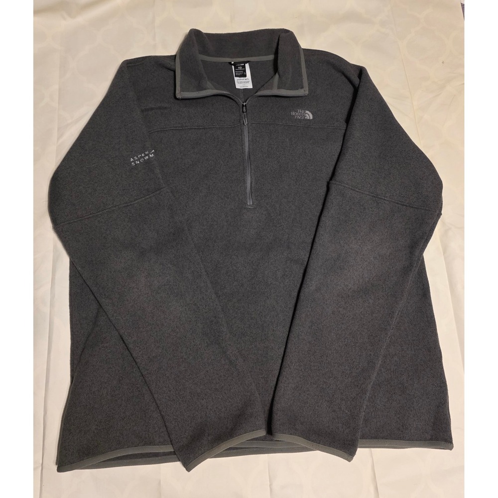 The North Face Mens XL Gray 1/4 Zip Fleece Pullover Aspen Snowmass Sweater - Picture 2 of 7